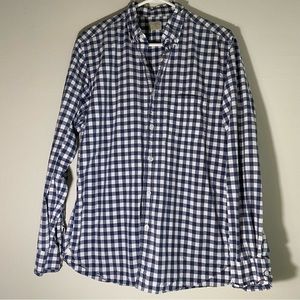 J Crew mens button down long sleeve plaid shirt size medium for fall